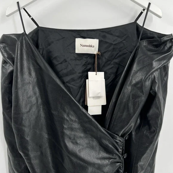 Nanushka Moha Black Faux Leather Long Sleeve Off Shoulder Mini Dress Large  NWT is available for purchase on au PAY Market - Imported Goods Online  Store Co.Ltd. | au PAY Market -